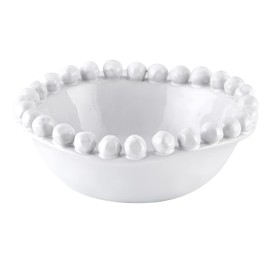 Santa Barbara Design Studio Table Sugar Beaded Ceramic Bowl, Small, White