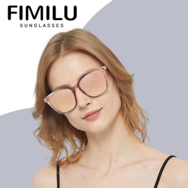 FIMILU Polarized Sunglasses for Women, Vintage Square Frame UV Protection Trendy Fashion Shades for Travelling Outdoor c18515