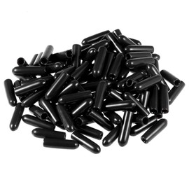TOP-VIGOR Rubber End Caps 2.5mm Inner Diameter Round Flexible Screw Caps Thread Protectors Black Vinyl Bolt Covers Rubber Covers for Screws Pipe Cable Wires Cyling