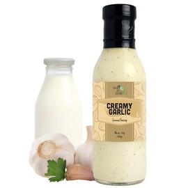 Green Jay Gourmet Creamy Garlic Salad Dressing – Rich & Savory with Bold Garlic Flavor – Handcrafted in USA – Perfect for Salads, Dips, Marinades & More – 12 Ounces