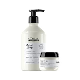 L'Oréal Professionnel Paris Metal Detox Kit | Shampoo Anti-Depósito Metales 500ml + Mascarilla Protectora 75ml | Previene el Quiebre y Protege el Color | Fiel al Tono y Anti-Desvanecimiento