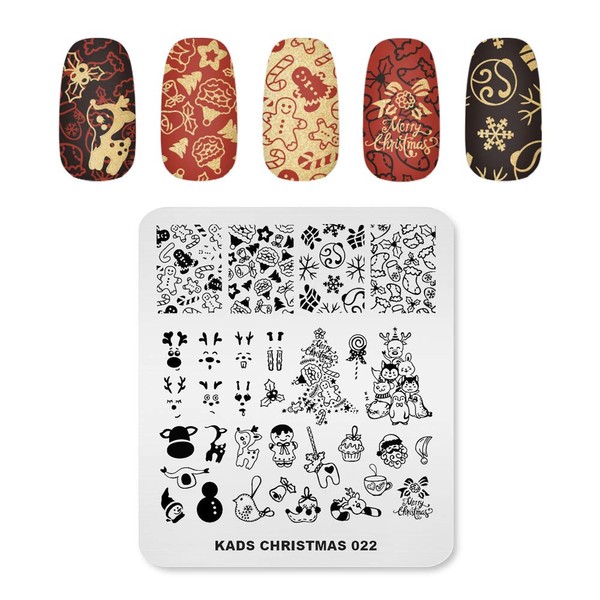 Alexnailart Nail Stamping Plate Christmas Halloween Nail Plates Manicure Templates Nail Art Printing Tool (CHRISTMAS 022)
