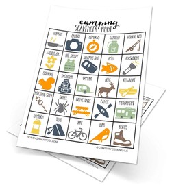 Craftivity Designs Outdoor Scavenger Hunt Games for Kids, Multipack, Road Trip, Travel Activities, Birthday Party, 5 Dry Erase Markers and 5 of Each Game Card, Family Game Night