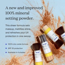 Supergoop! (Re)setting 100% Mineral Powder, Deep - 0.15 oz - Makeup Setting Powder + Broad Spectrum SPF 35 PA+++ Sunscreen - With Ceramides, Olive Glycerides & Coated Silica Spheres