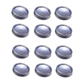 Sunshine Mason Co. Mason Jars Lids and Bands Regular Mouth Silver 12 Pieces