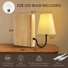AELS Wooden Bookshelf Lamp with Bulb, Cordless Touch Dimmable Table
