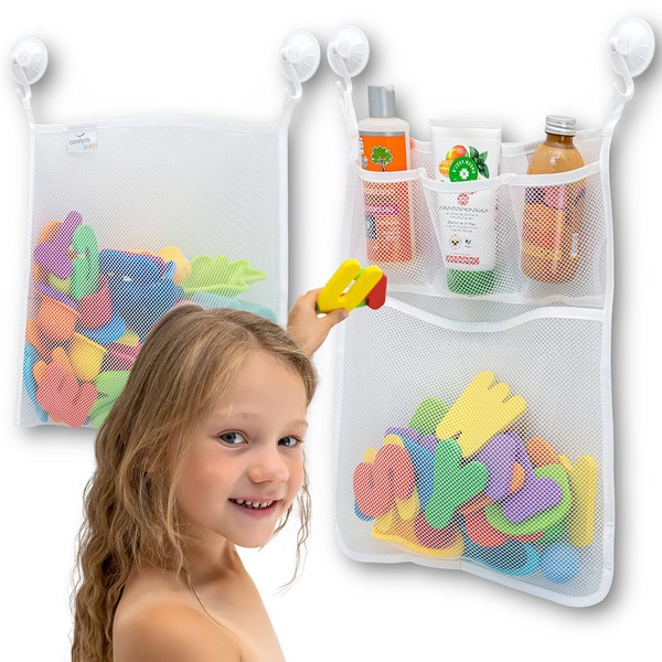 2 x Mesh Bath Toy Organizer + 8 Ultra Strong