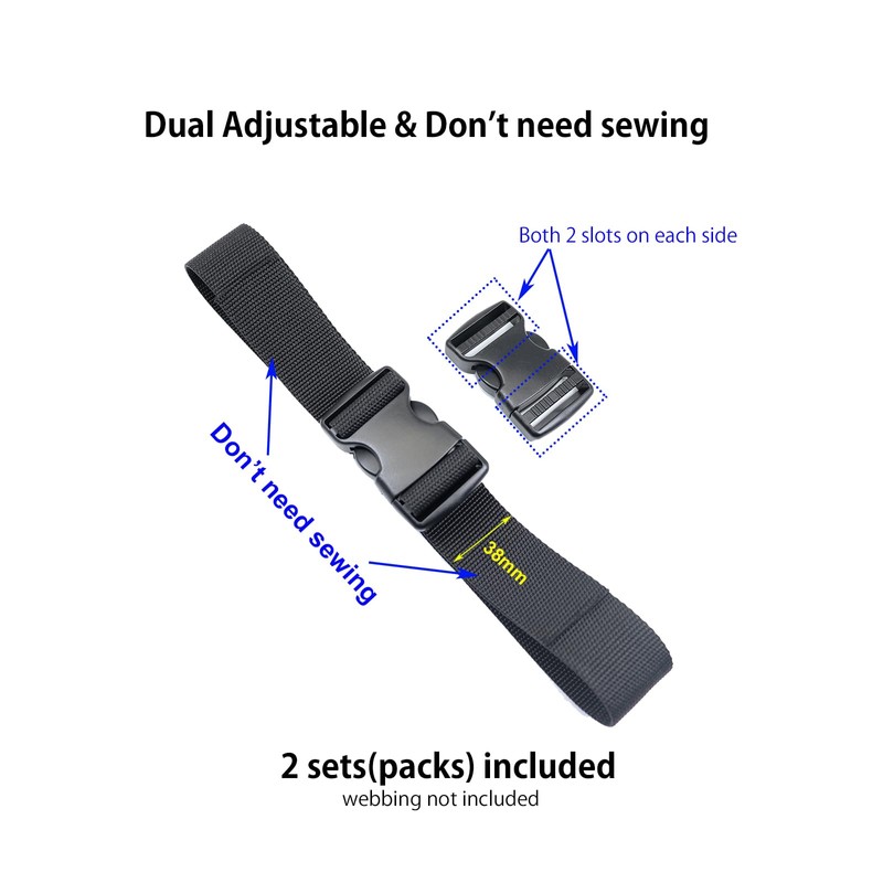 Side Release Buckles 38mm Heavy Duty Plastic Buckle Clips Snap