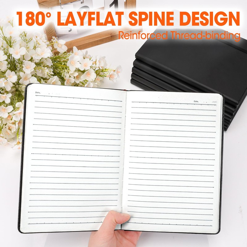 BGUP 8 Pack Lined Journal Notebook for Work, A5 Hardcover
