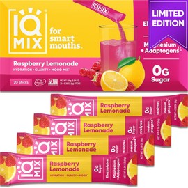 IQMIX Raspberry Lemonade Drink Mix (20 Sticks) | Limited Edition Refreshing Blend of Tangy Lemon & Sweet Raspberry