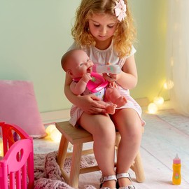 JC Toys Deluxe Disappearing Magic Bottles | Fits All Dolls | Milk and Juice | Flower Theme | Ages 2+ , Pink