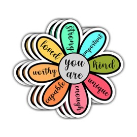 (3pcs) You are Unique Enough Worthy Loved Bible Verse Stickers for Water Bottles Laptops Phones Kindle Car Hard Hat Jesus Christian Inspirational Quote Decals -3x3