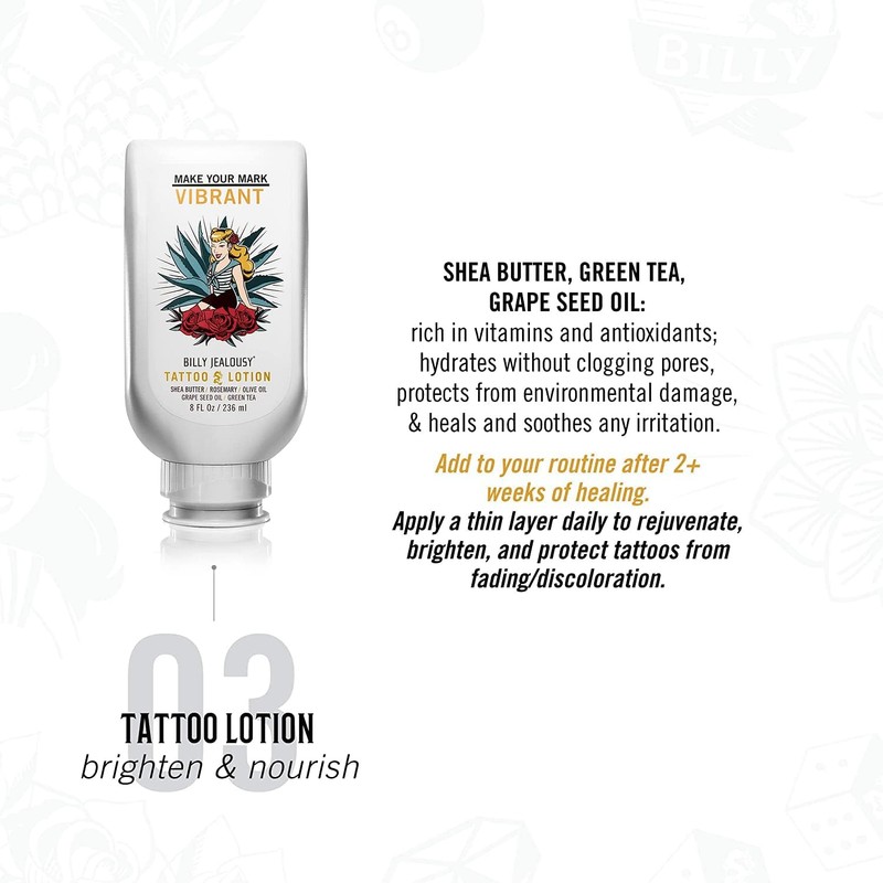 Billy Jealousy Tattoo Lotion for All Skin Types Formulated with