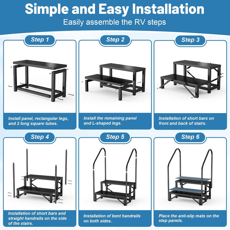 Rv Steps with Handrail 2 Step, Hot Tub Steps with