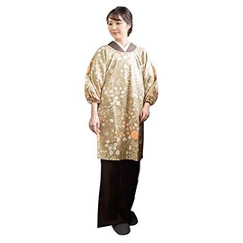 Kyoto Kimono Town, Long Length, Japanese Cooking Clothing, Olive Bell Flower, Made in Japan, Cotton, Includes Pockets, Birthday, Mother's Day, Respect for the Aged Day, Gift