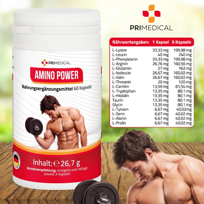 primedical Amino Acid Capsules with 17 Amino Acids Including All