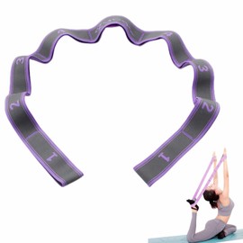 TUMYES Correa de Yoga, Banda de Resistencia, Correa de Estiramiento con Múltiples Bucles, Banda de Alta Elasticidad para Rehabilitation, Yoga, Pilates, Fitness, Danza y Gimnasia Morado