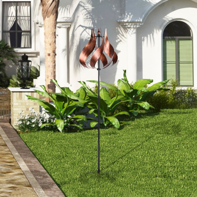 Teamson Home Tulip Kinetic Metal Weather Resistant 360 Degrees Swivel