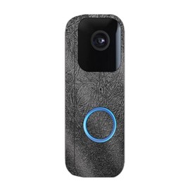 MightySkins Glossy Glitter Skin Compatible with Blink Video Doorbell - Black Leather | Protective, Durable High-Gloss Glitter Finish | Easy to Apply and Change Styles | Made in The USA