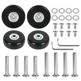LOTOWELZON Set of 4 Luggage Replacement Wheels 40 mm with 6 mm Ball Bearings Repair Kits ABEC 608zz for Suitcases and Inline Outdoor Skate and Caster Board (40 x 18 mm/1.57 x 0.7 inches)