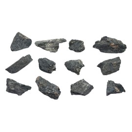 EISCO 12PK Raw Hornblende, Amphibole Mineral Specimens - Approx. 1" - Geologist Selected & Hand Processed - Great for Science Classrooms - Class Pack