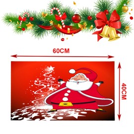 Smavles Christmas Doormat, Pack of 2 Christmas Floor Mats, 40 x 60 cm, Non-Slip Doormat Christmas Pattern, Washable Christmas Print Rug, Doormat for Living Room, Bedroom, Bathroom, Kitchen