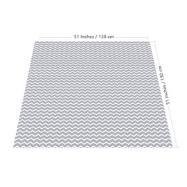 WOMUMON Under Highchair Splash Mat for Arts Crafts Washable Weaning Mat Waterproof Non-Slip Floor Protector Dirt Trapper Mat Animal Spill Mat 51" Chevron Grey