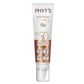 Phyts Sun Protective Fluid Kids SPF 50 - Organic, Fragrance-Free Mineral Face Sunscreen - Non-Sticky Sunscreen with Zinc Oxide - 3.3 oz