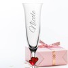4youDesign Red Hearts Stem Champagne Flute - Engraved Name -