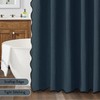 MIULEE 84" Long Scalloped Shower Curtain Linen Textured with 12