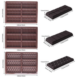 1 Pc Silicone Chocolate Bar Mold Deep Candy Bar Mold Break Apart Pistachio Chocolate Bar Molds for Stuffed Bar Come with 100 Pcs Bags and Scraper, 6 x 5 Snaps