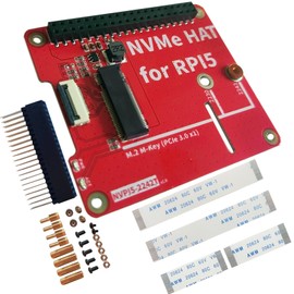 NVme Base for Raspberry Pi 5, PCIe to M.2 SSD HAT M-Key NVMe Base Peripheral Board for Raspberry Pi 5, Compatible M.2 SSD 2230 2242, Support PCIe Gen2 Gen3