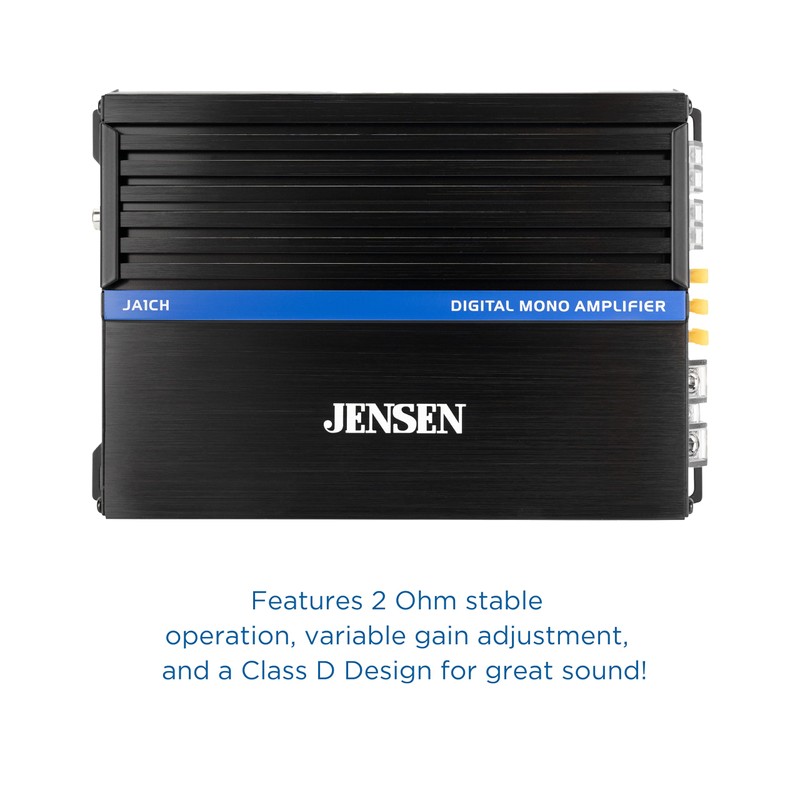 JENSEN JA1CH Class-D Mono Amplifier Car Audio | 1,000 Watts