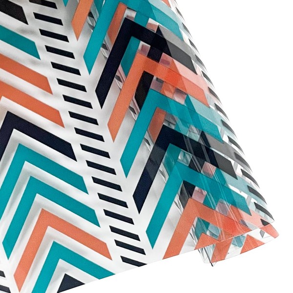 ONEART | Colorful Line Transparent TPU Vinyl Roll, 12"×54" Boho