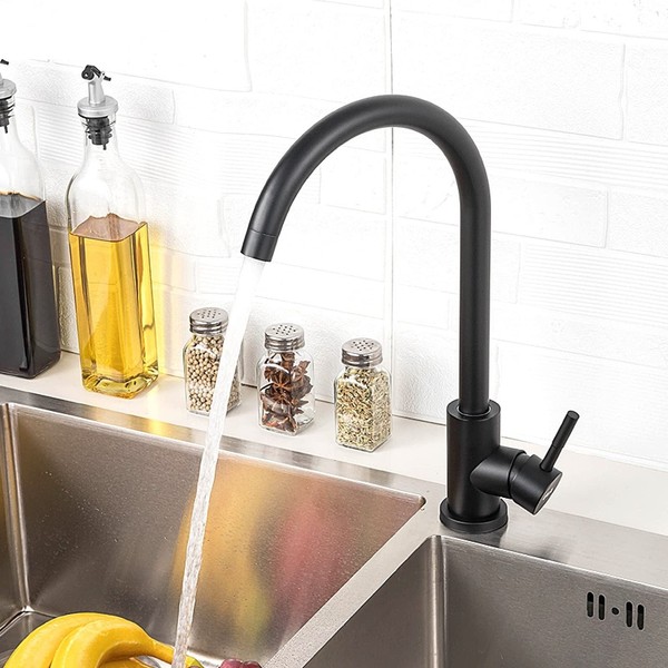 HGMAISON Kitchen Taps Black Stainless Steel Black Kitchen Faucet Sink