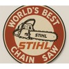 Retro Style Stihl World Best Chainsaw Round Reproduction Garage Sign