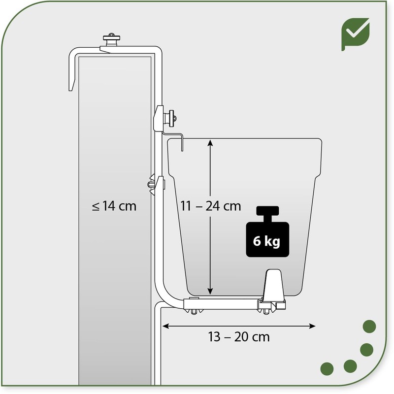 protanic Universal Stainless Steel Flower Pot Holder Balcony Box Holder