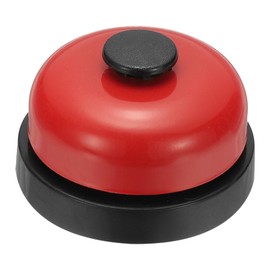 PATIKIL Call Bell, 2.83 inch Small Desk Service Ring Bell Buzzers for Front Desk Reception Counter Dinner Bar Hotel Classroom Game, Black Red, 1 Pack