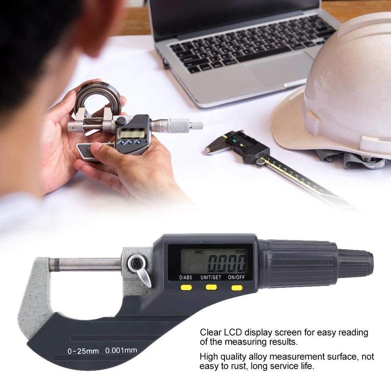 Micrómetro digital de 0.001 mm, Micrómetro exterior Calibrador Calibrador Micrómetro
