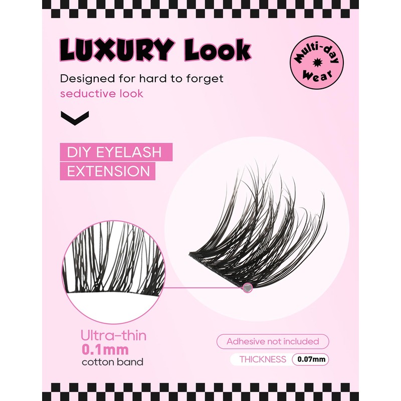 Lash Clusters Fluffly Eyelash Extension DD Curl Individual Lashes Wispy