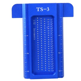 TS-3 Aluminum Alloy Ruler Woodworking Measuring Tool Mini Scriber Hardware AccessoryBlue