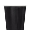 Karat 16oz Ripple Paper Hot Cups - Black (90mm) -