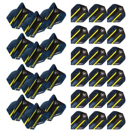 WINMAU Prism Alpha Hexagon Design Extra Thick Dart Flights - 10 sets per pack (30 dart flights in total) (Blue & Yellow)