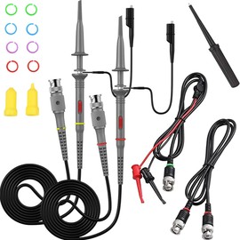 DAOKAI P6100 Universal Oscilloscope Probe Kit(set of 2) with 100MHz Oscilloscope Clip Probes + BNC to Mini graber Test Lead Kit(BNC Male to BNC Male Cable)