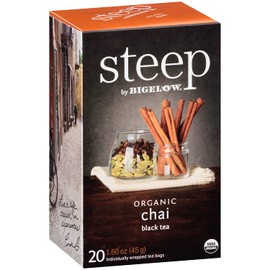 steep by Bigelow Organic Chai Tea, 20 Count (Pack of 6), 120 Tea Bags Total