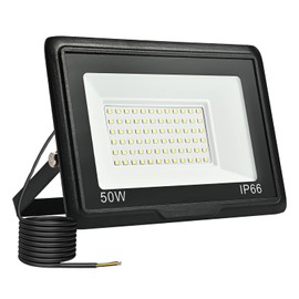 toobettp 50 W LED Outdoor Spotlight, 6500 K 5000 LM Cool White LED Floodlight, IP66 Waterproof Outdoor Floodlight for Garden, Courtyards, Garage, Hotel