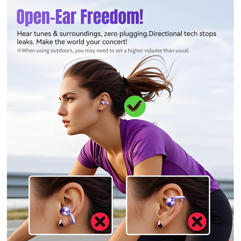 King Lucky Truly upgrade Clip on Earbuds Open Ear Wireless