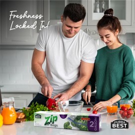 DURRA BEST. 2 Gallon Extra Large Storage Zip Bags - Double Zip, Freezer Safe, Resealable, and Leak Proof (15 Count)