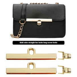 Create idea 6Pcs Gold Twist Lock Bags Metal Clasps Purse Straight Clasp Twist Turn Lock Bag Closure Replacement Hardware Clip Buckle for Bag Leather DIY Craft Making