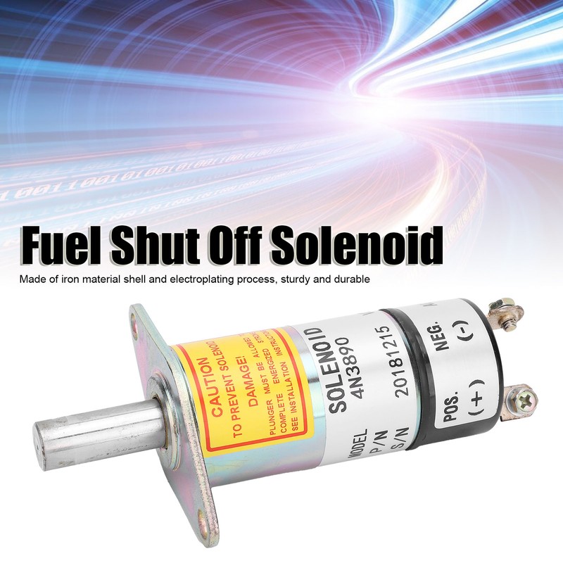 Fuel Shut Off Solenoid Valve DC12V Excavator Stop Oil Electric